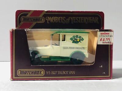 (1) Y-5 MatchBox Models Of Yesteryear 1927 Talbot Van Rose's Lime Juice