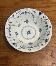 Vintage Myott Finlandia Vegetable Bowl 8.5" Staffordshire Ware Blue White Meakin