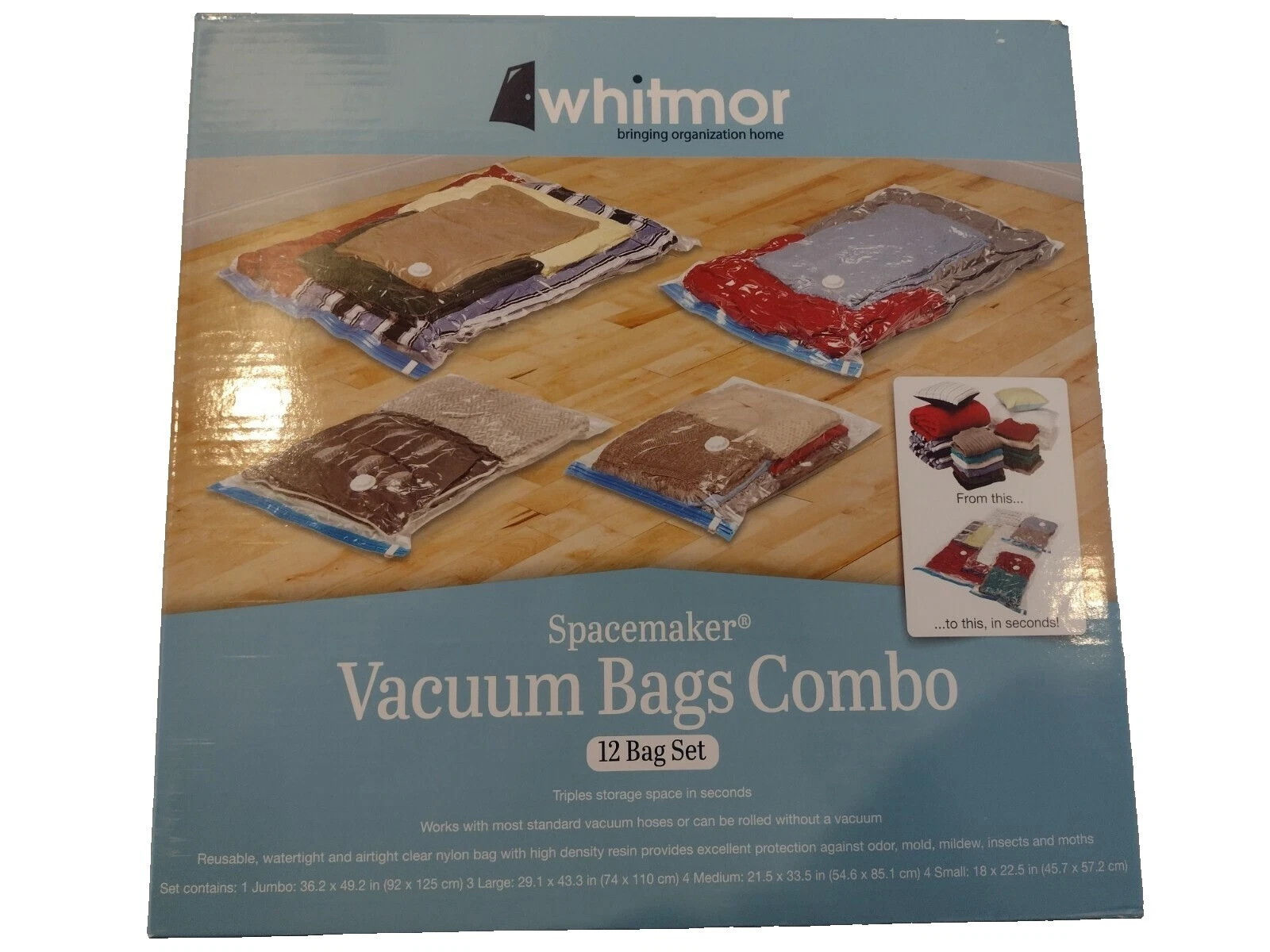 Whitmor Vacuum Storage Bag Home Storage Bags