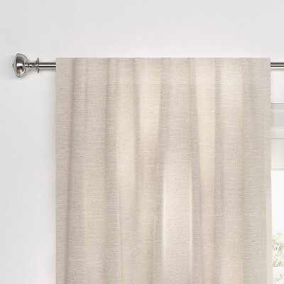 1pc 50''x84'' Blackout Textural Overlay Window Curtain Panel Cream
