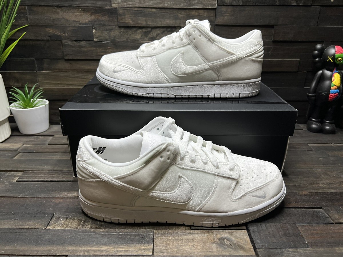 Nike Dunk Low Dover Street Market DSM Triple White Velvet DH2686