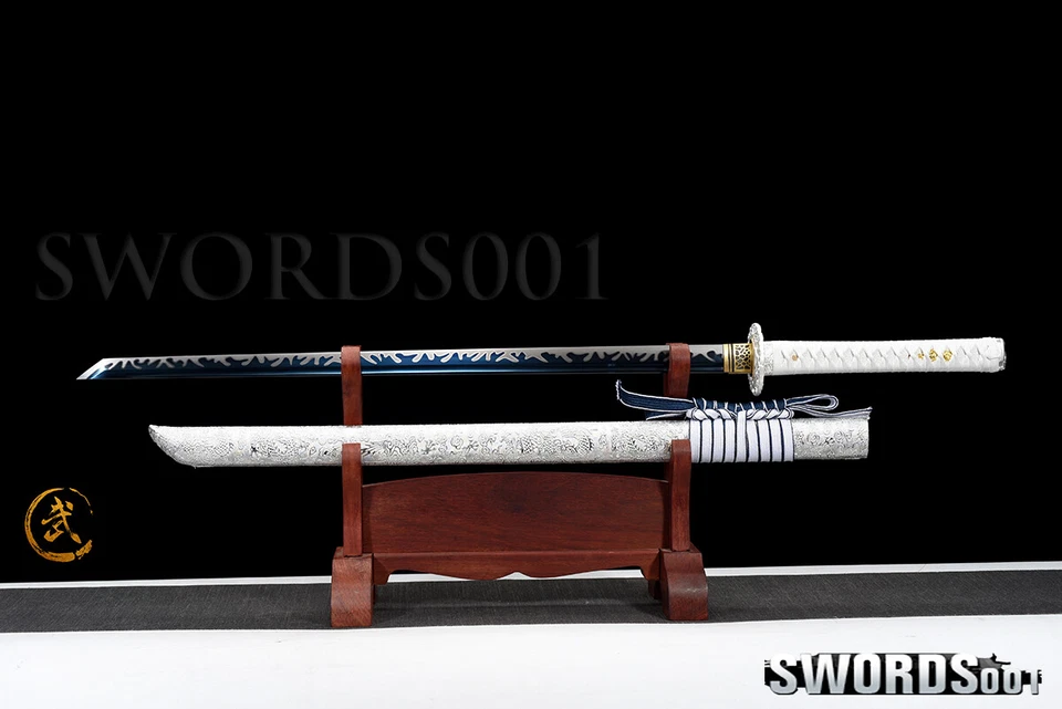  Manganese Steel Blue Straight Blade Ninja Sword Chinese Tang Dao Full Tang - image 4 of 4