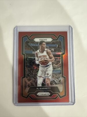 2023/24 Panini Prizm RJ Barrett Red Seismic Pulsar #D /299 #263 New York Knicks