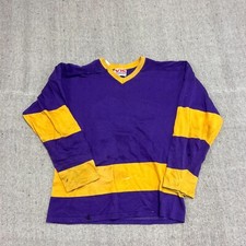 Vintage Victoriaville Hockey Jersey Mens Medium Purple 1960s Canada Distressed