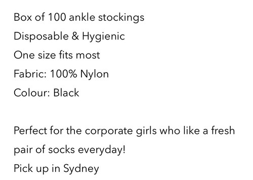 New Box Of Black Stockings Womens One Size 100 Units New In Box Socks 50 Pairs - Picture 10 of 10