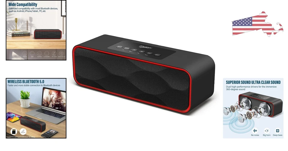 Wireless Bluetooth Speaker - 10W Sound - FM Radio - Micro SD Card - USB AUX-in - Image 2 of 4