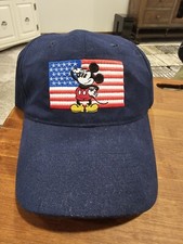 Disney Mickey Mouse Hat Cap Strap Back American Flag H3 