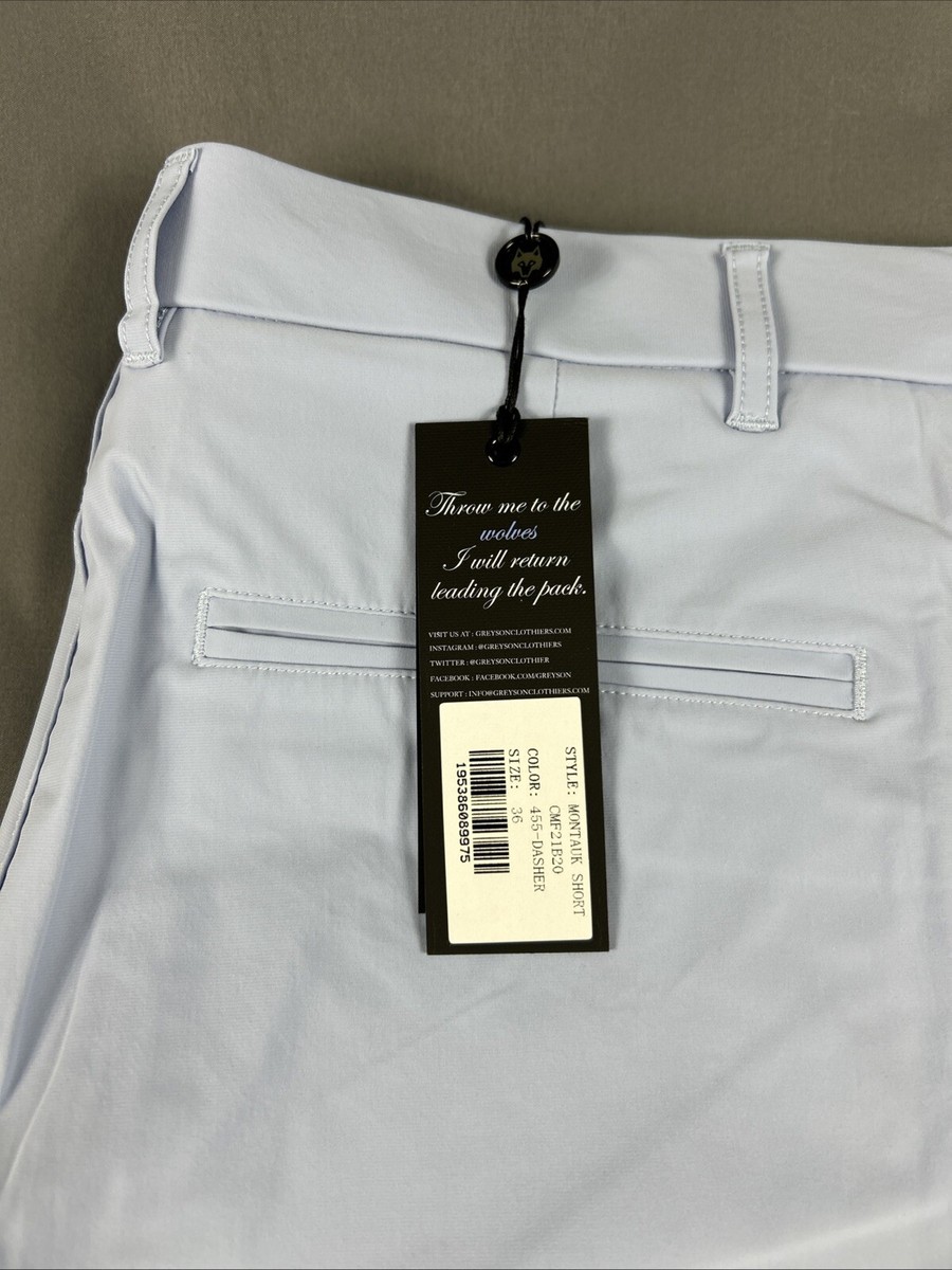 グレイソン GREYSON Montauk ゴルフ ショーツ 総柄 美品 32 Greyson Golf Shorts Montauk Polyamide 36 x 10 Dasher Blue NWT MSRP