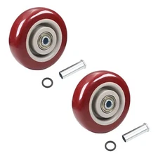 4 Inch Wheels 2Pcs 4" Cart Wheel with 3/8" Bore 4 Inch PU Caster WheelsHeavy ...