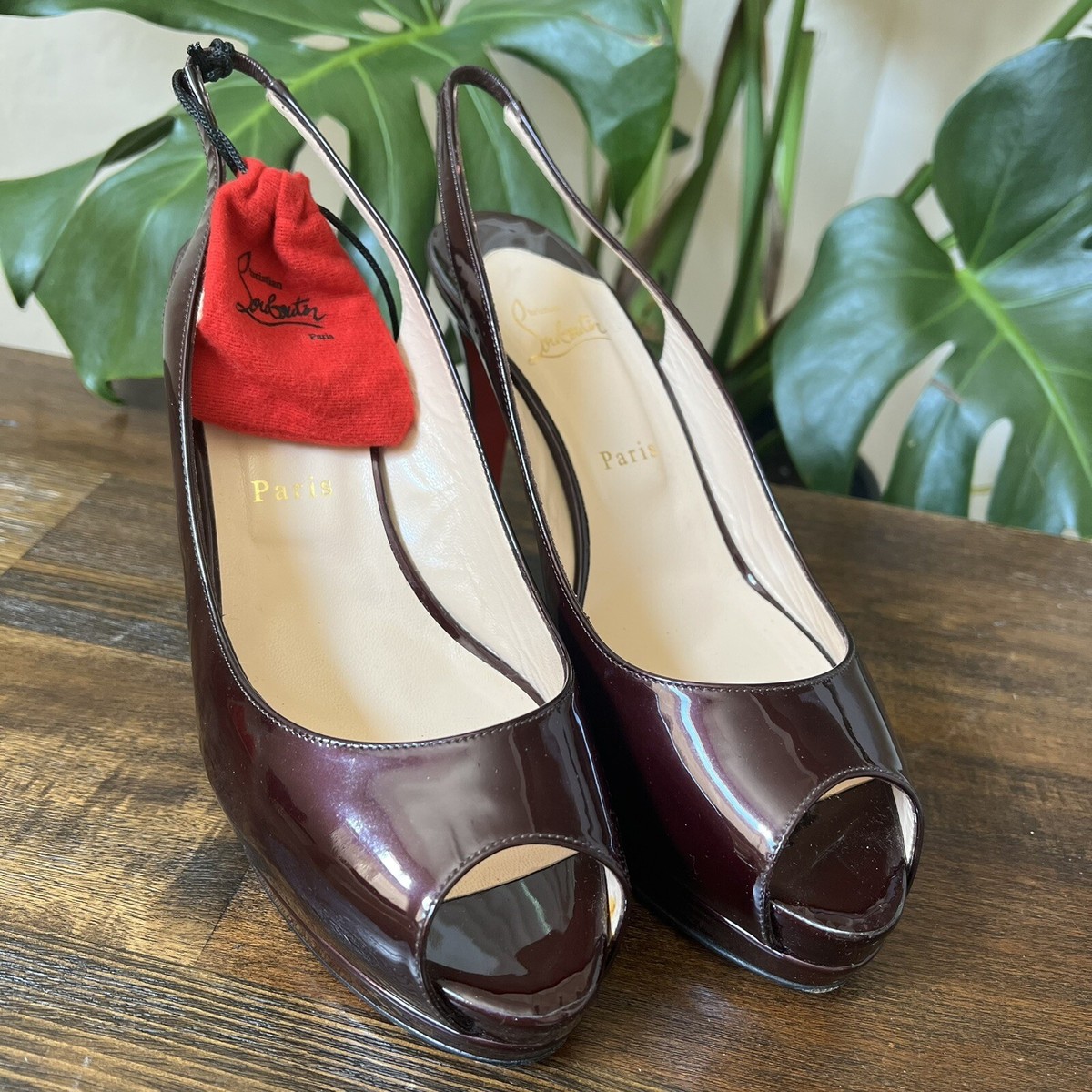 Christian Louboutin Private Number Burgundy Patent Leather 120mm