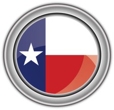 Texas USA State Flag Silver Badge Car Bumper Sticker Decal "SIZES"