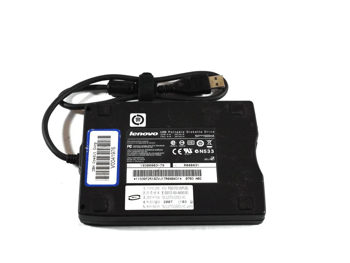Genuine Lenovo 39T2519 USB Portable Diskett Drive 19308803-79 