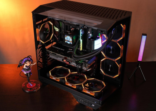 Full-Tower ATX Gaming PC Case, Back Plug-In Motherboard, Dual-Chamber, Panoramic - Picture 8 of 8