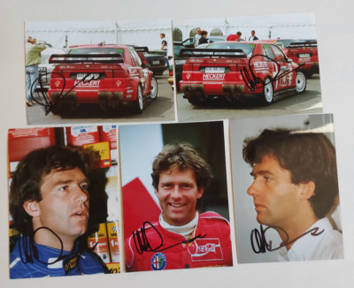 Christian Danner 5 Original-Fotos,alle signiert,Autogramm ,DTM , Alfa Romeo