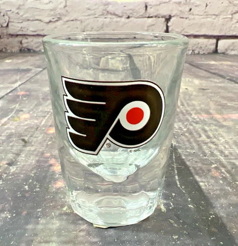Philadelphia Flyers 2 Ounce Clear Shot Glass NHL Drink Glass Bar 3” Tall