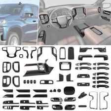 Carbon Fiber Center Console Full Accessories Cover Trims For Silverado 2019-2021