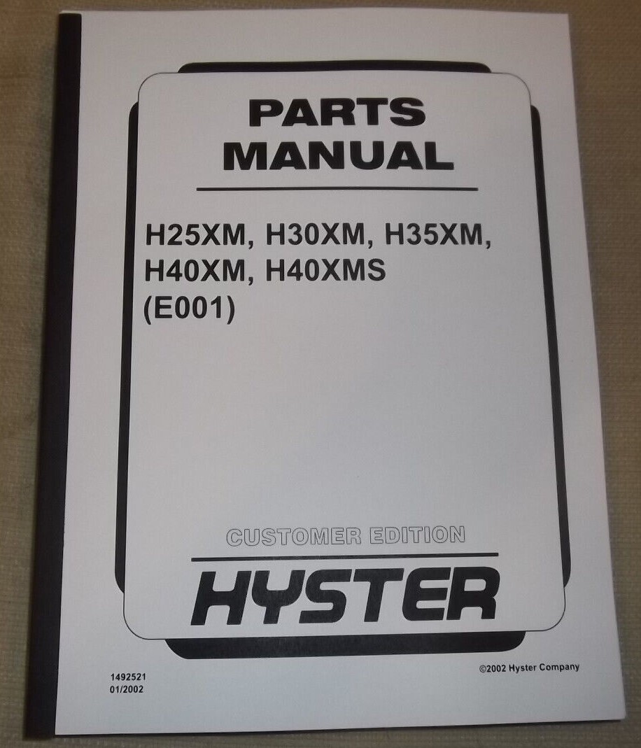 HYSTER H25XM H30XM H35XM H40XM H40XMS (E001) FORKLIFT TRUCK PARTS