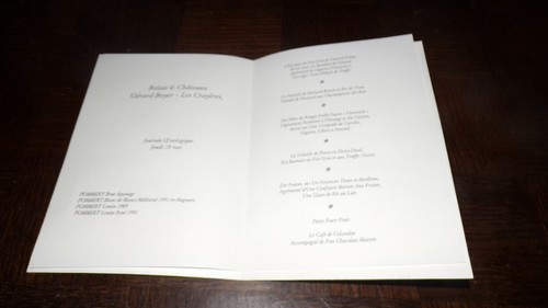 MENU Gérard Boyer Les Crayères - Reims - Journée Œnologique - Champagne Pommery - Picture 2 of 3