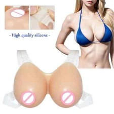 Silicone Fake Breast Cosplay Tit Forms Boob Reusable Shoulder Strap Transgender