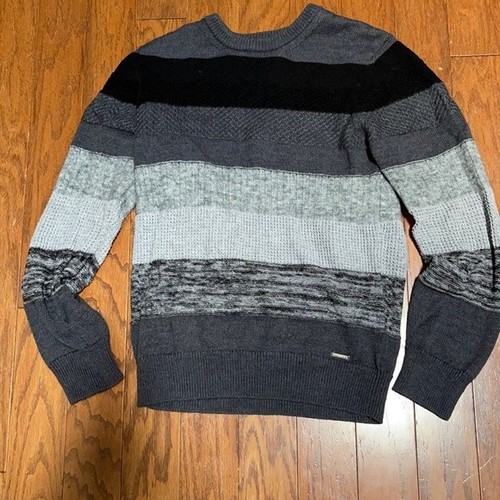Diesel sweater mens M grey stripes Flawless Italian Yarn - Picture 4 of 6