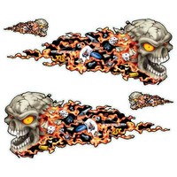 Aufkleber-Set Explodierender Totenkopf Airbrush 17X7 Cm Exploding Skull Decal