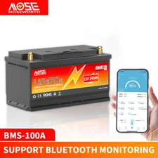 12V 140Ah LiFePO4 Bluetooth Lithium battery 15000+Deep Cycle BMS Solar Marine