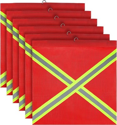 Safety Flags for Truck with Wire Loop 6 PCS 18X18 Inch Mesh Warning Flags(Red)