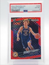 JOHNNY FURPHY 2024-25 PANINI PRIZM BLACK ROOKIE RED POWER RC /75 PSA 6 Q1639