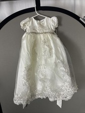 Macis Design Christening Gown Tulle With Embroidered Embellishments 6 Months New