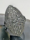 Vintage Oriental 925 Sterling Silver & Diamond Statement Ring 2.5 CTTW Size 9.25