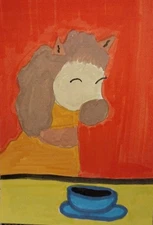 GAT Whimsical Horse Animals Original Painting 8x10 Impressionist Canvas Art