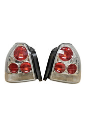 Fits 96-00 Honda Civic Hatchback Red Chrome Euro Tail Lights Altezza Apc Euro