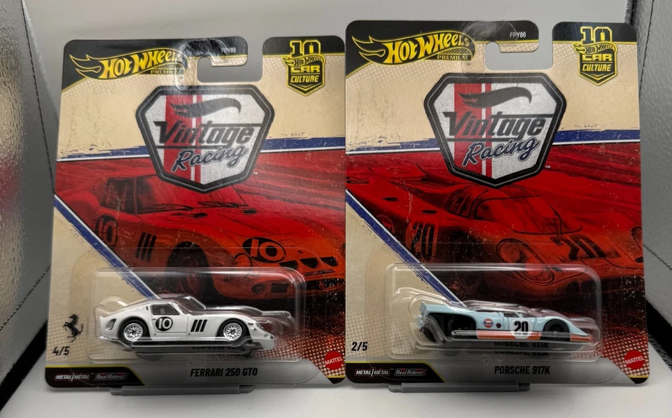 Hot Wheels Premium Vintage Racing Lot 2: Ferrari 250 GTO & Porsche 917k Gulf - Bild 1 von 1