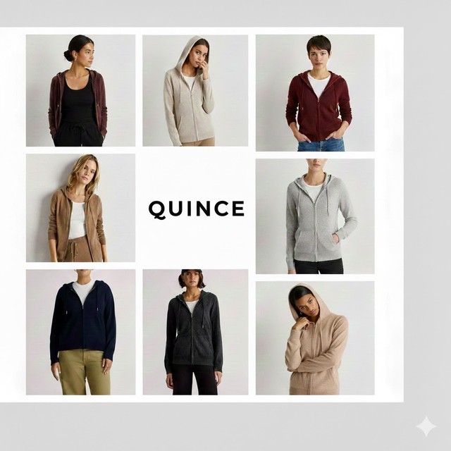 NWT Quince Mongolian Cashmere Full-Zip Hoodie Sweater