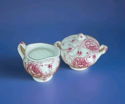 Johnson Brothers Rose Chintz Pink Kaffee England Milch Sahne Kännchen Zuckerdose - Bild 1 von 4
