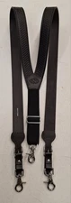 Nocona Belt Co. Adjustable Size XXL Black Leather Hook Suspenders Braces