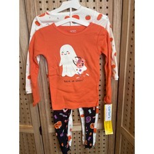 Carters Just One You Kids 2T Halloween Pajama Set Ghost Pumpkin 4-Piece NWT
