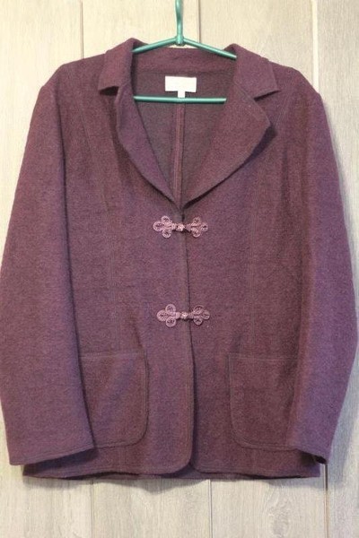 Women Mac Scott Blazer Burgundy Wool 40 / L / 48