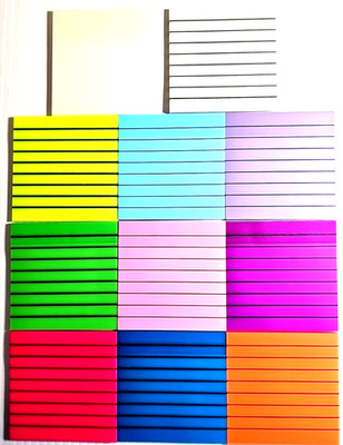 Transparent Sticky Notes, 3''x3'', 11 Pads, 10 Lined, 1 Blank, 550 Sheets
