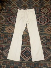 Vintage 80s White Navy Seafarers Flare Pants Size 32