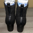 Olivia + Kate Rachel 471 Black Rhinestone Knit Ankle Bootie Pointed Toe Size 9
