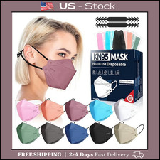 50 Pack 5 Layer Kn95 Face Masks Disposable Adults Wildfire Smoke Dust Hospital