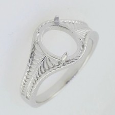 Women Engagement Semi Mount Ring Setting Oval 12x10mm 925 Sterling Silver