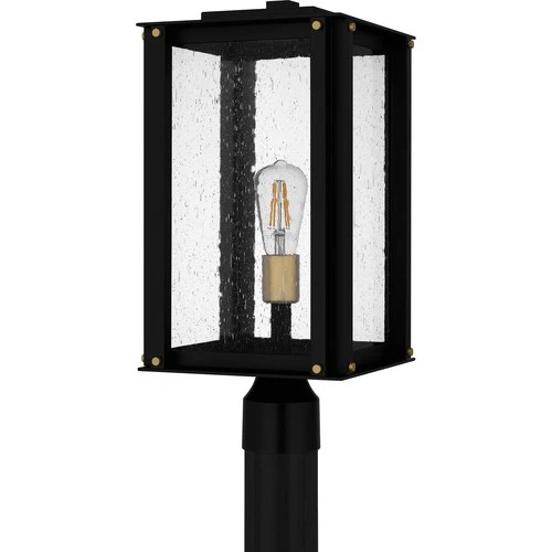 Matte Black One Light Outdoor Post Mount from the Robbins Collection - Picture 2 of 5