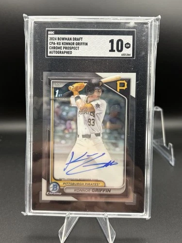 2024 Bowman Draft Chrome 1st Auto KONNOR GRIFFIN SGC 10 RC Pirates Prospect