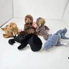 5 Vintage TY Beanie Baby Ocean Animals: Shark, Orca, Sea Otter, Walruses