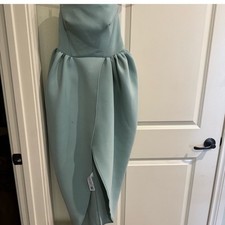 ASOS DESIGN bandeau bubble midi dress in frosty sage 6 (NWOT)