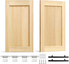 2 Pack Unfinished Pine Shaker Cabinet Doors 12" W X 24" H  Solid Wood Replaceme