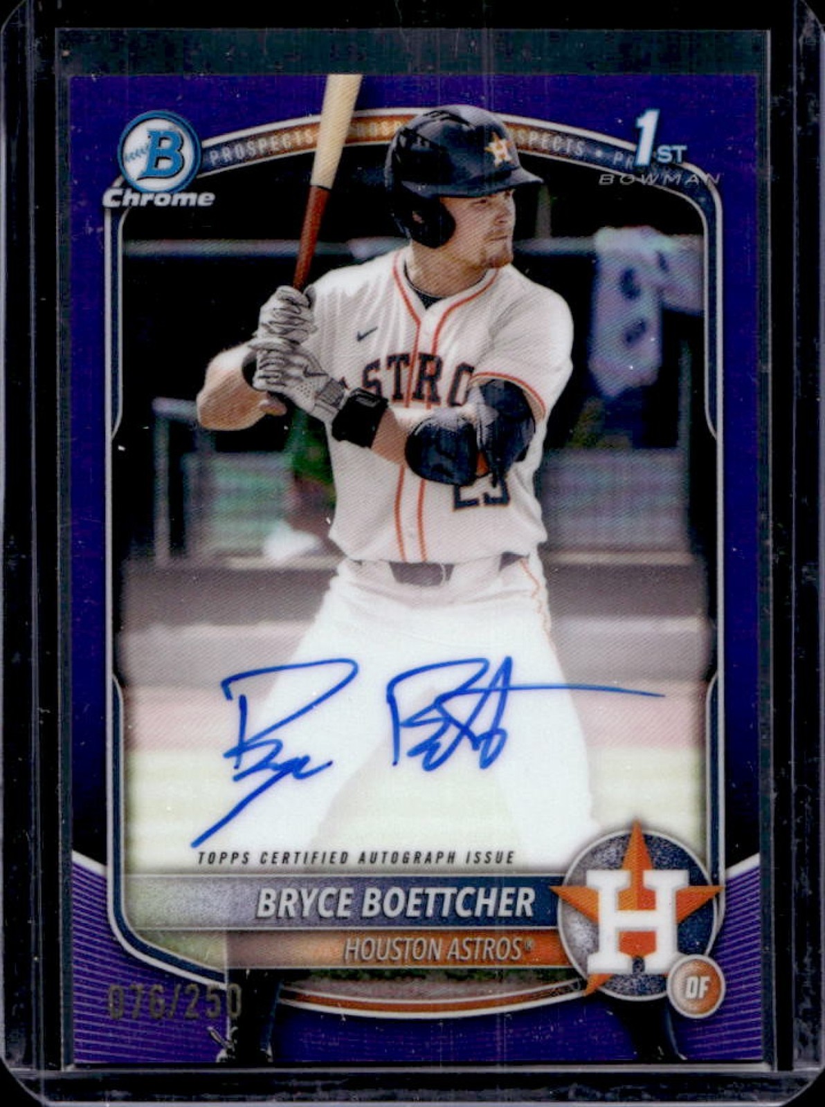 2025 Bowman Chrome Bryce Boettcher Auto Purple Refractor 1st #76/250