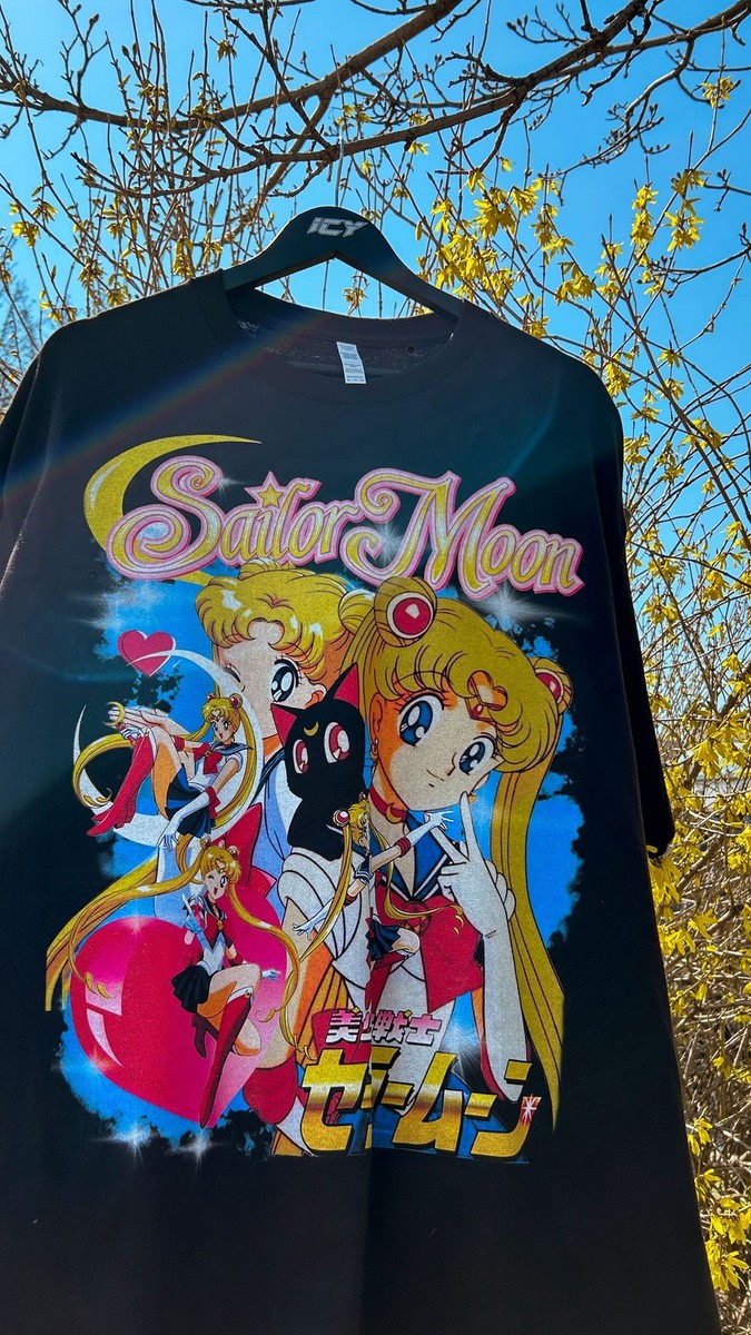 Sailor Moon Anime Black vintage T-Shirt QT3569